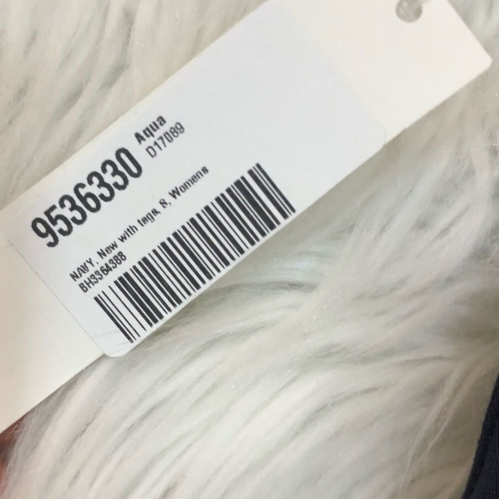 𝅺aqua high neck lace up skater dress in navy NWT - Picture 3 of 6